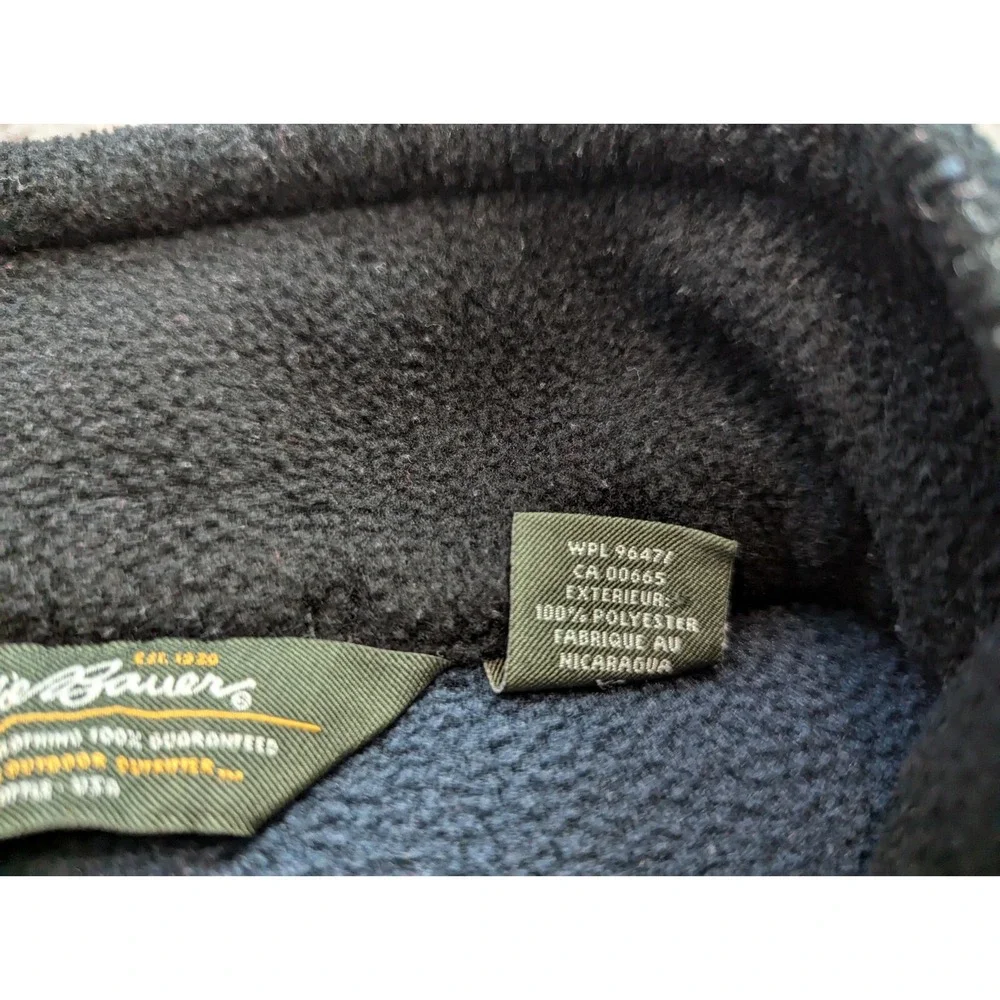 Eddie Bauer Vest‎ Mens Extra Large Full Zip Sweater Fleece Zip Pockets Blue